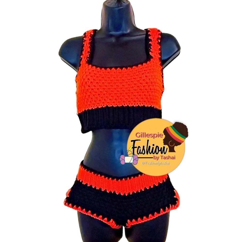 Fashionbytashai handmade sports bra and short shorts